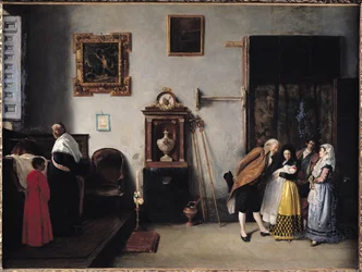 Eine Messe in Spanien zur Feier der Geburt eines Babys, 1872